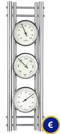 Station météo analogique aluminium hygromètre thermomètre