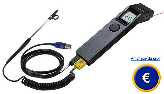 Thermomètre PCE-895 pour des mesures de température superficielles